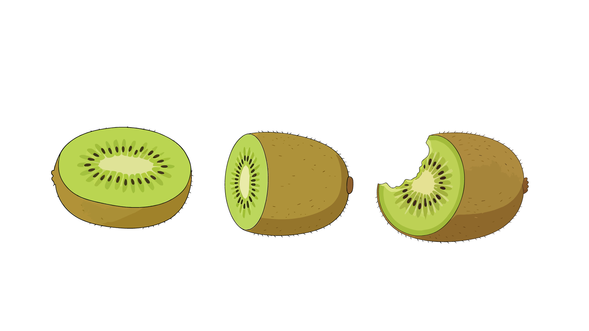 切开咬过的猕猴桃